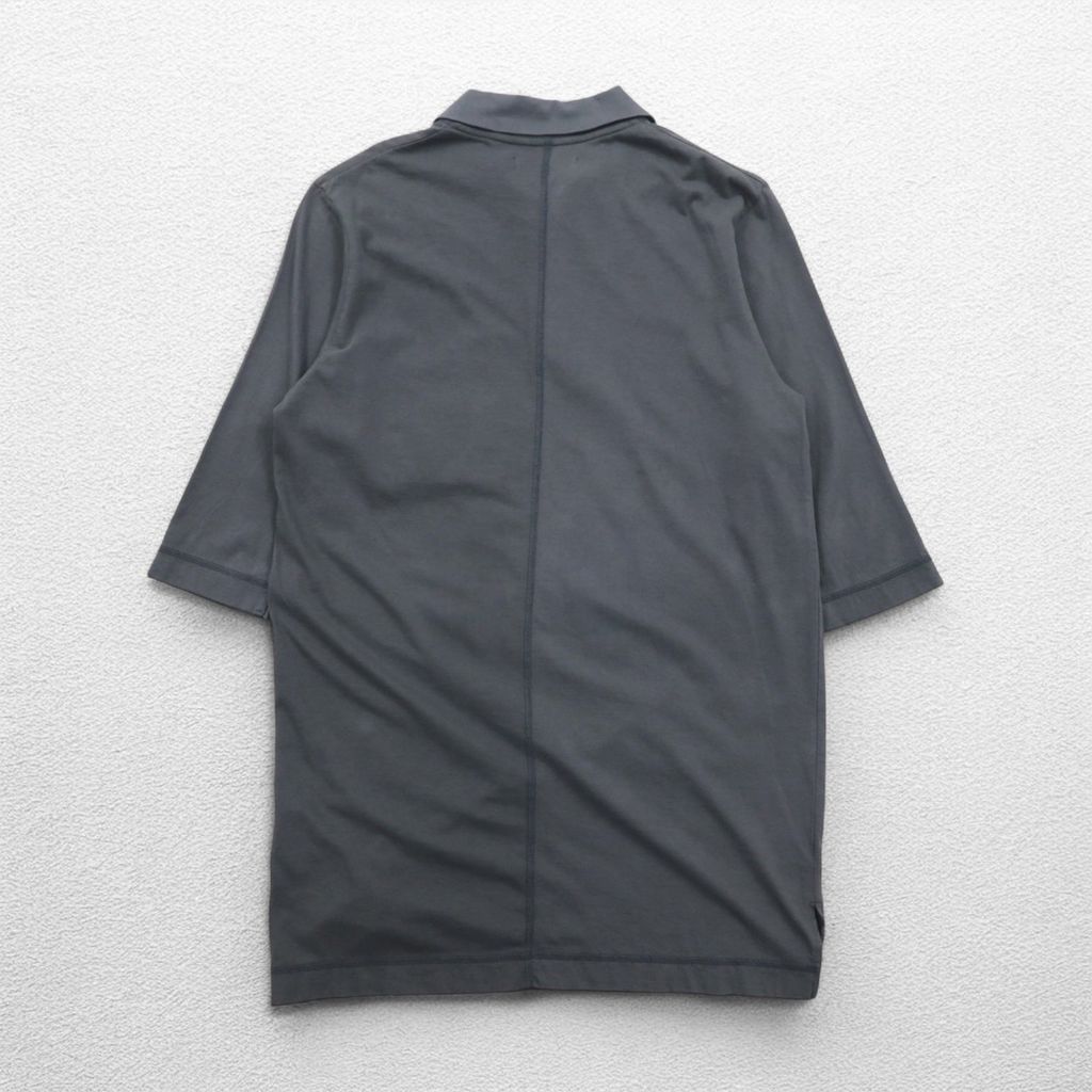 2814【イタリア製 美品】ブルネロクチネリ チェストポケット 半袖 ポロシャツ SUBTLE ポロシャツ S グレー 胸ポケット Silver and Gold 取扱い