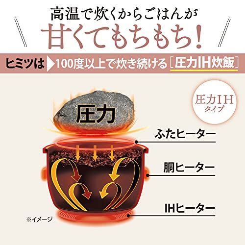 象印 炊飯器 5.5合 圧力IH式 極め炊き 鉄器コートプラチナ厚釜 保温40