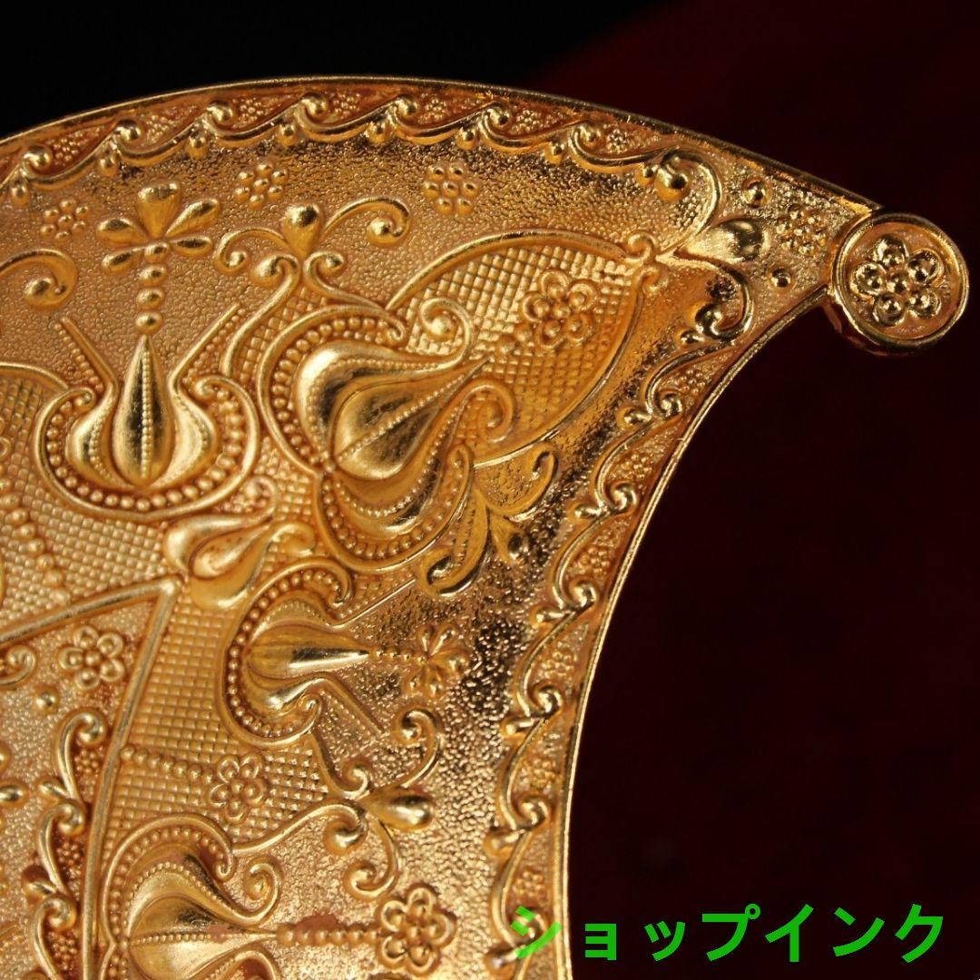 中国美術・金葉皿・純銅微彫・手製・高浮彫・置物・食器・茶器 中国美術・金葉皿・純銅微彫・手製・高浮彫・置物・食器・茶器