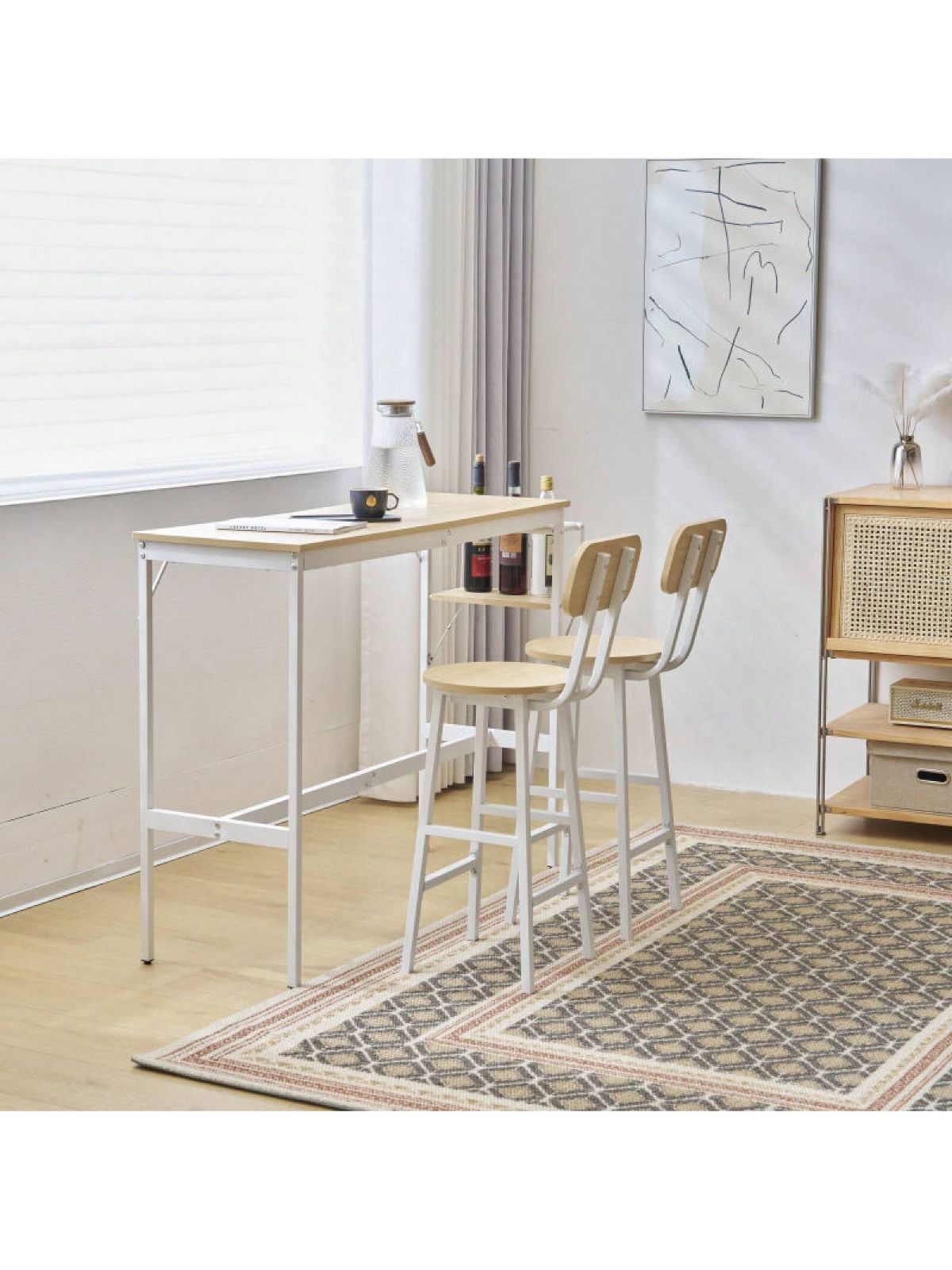 【ナチュラル】カウンターテーブルスツール 3点セットハイテーブル木製 カウンター ナチュラル】新発売 カウンターテーブル スツール 3点セット ハイ