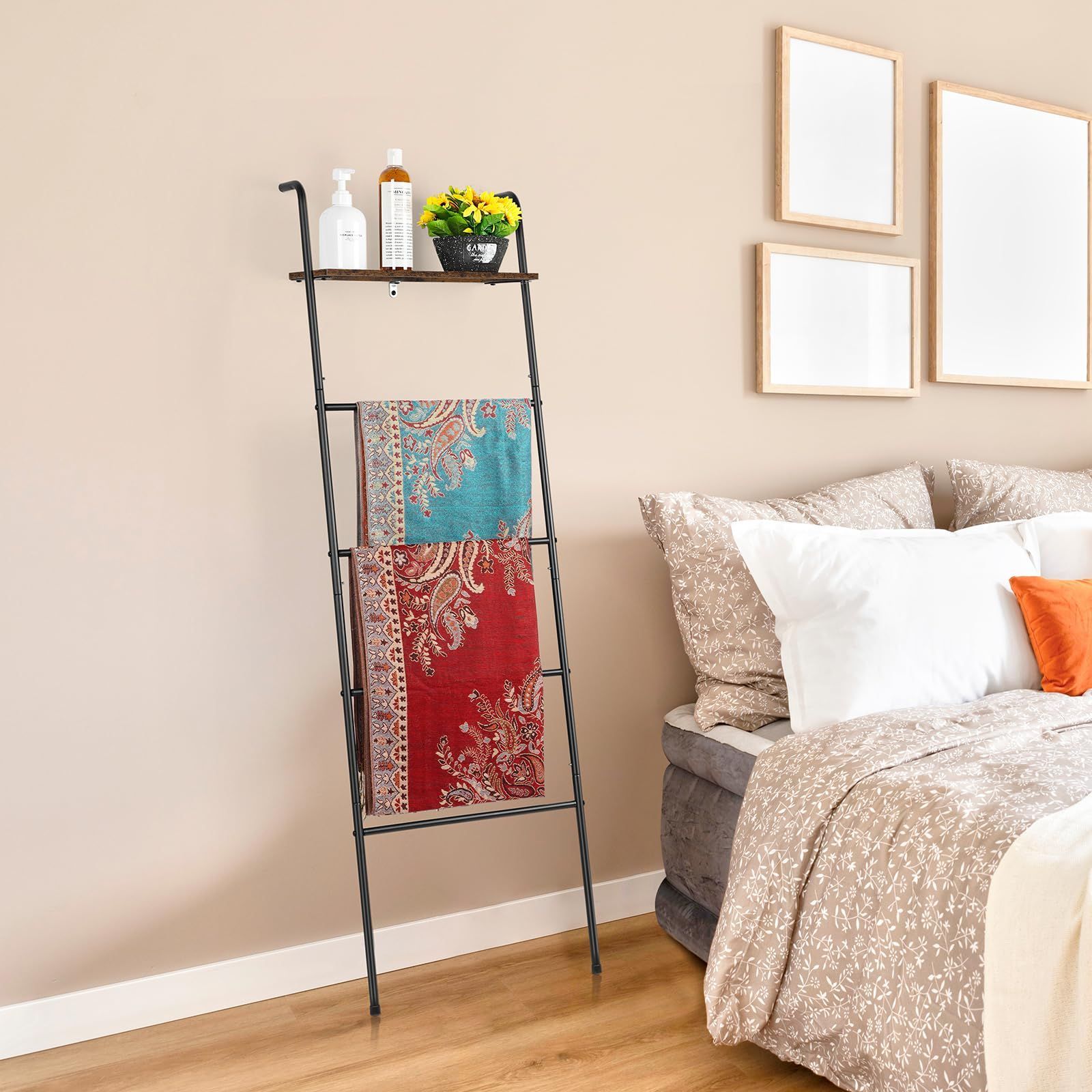 ラダーラック／シェルフ】掛ける収納♩ラダー型タオル掛け 145cm