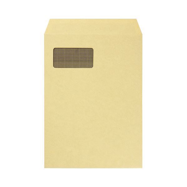 (まとめ) TANOSEE 窓付クラフト封筒 A4 裏地紋付 85g/m2 1パック(100枚) 【×5セット】
