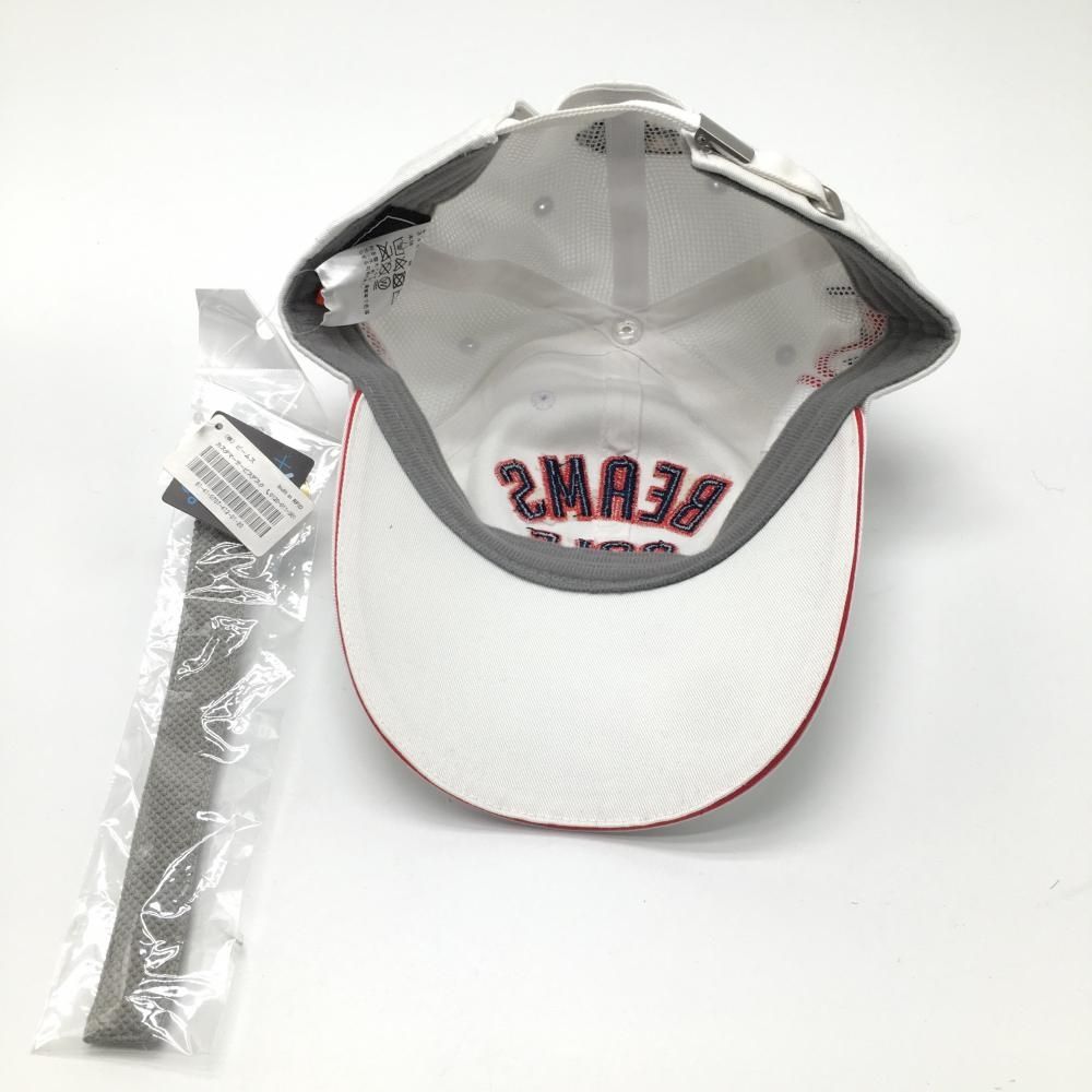★特価★ビームスゴルフ マーカー付キャップ 白&times;ネイビー 汗取りパッド付 L  ゴルフウェア BEAMS GOLF