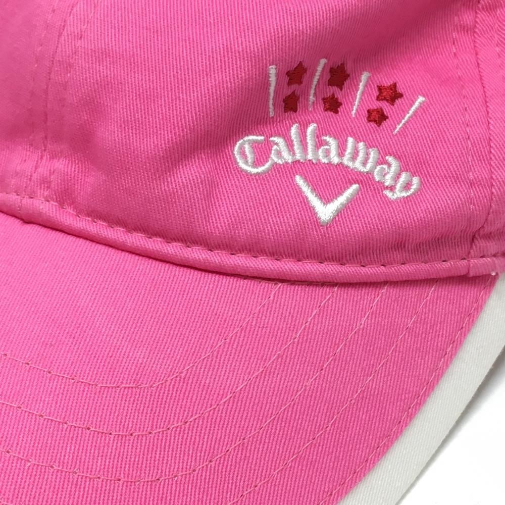 キャロウェイ キャップ ピンク×白 ロゴ刺しゅう  FR ゴルフウェア Callaway