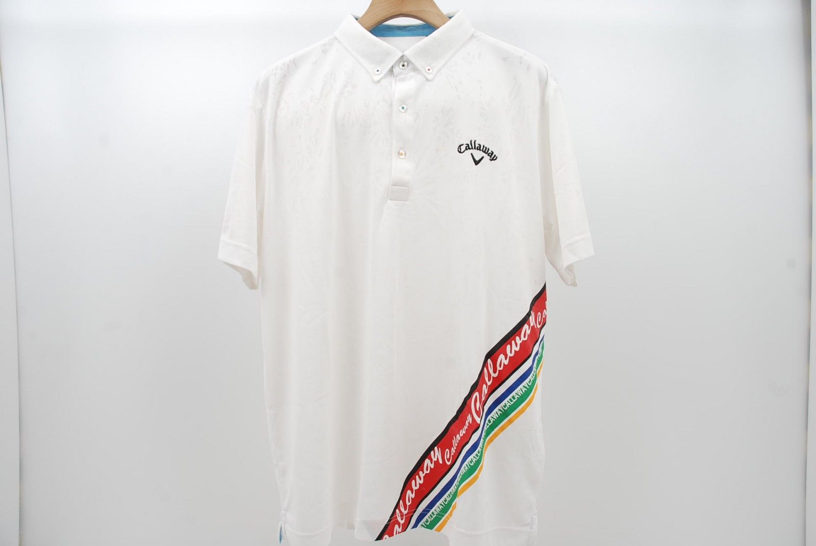 中古 メンズ キャロウェイ Callaway 半袖ポロシャツ 3L  白/ホワイト ボタンダウンシャツ