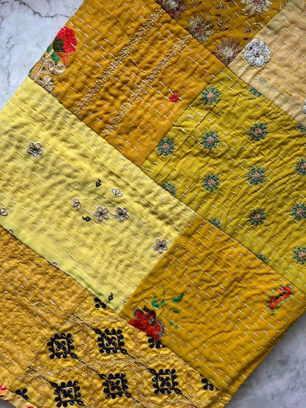 カンタキルト マルチカバー サリーパッチワーク 3 YELLOW NEXPOTALLINN_EU