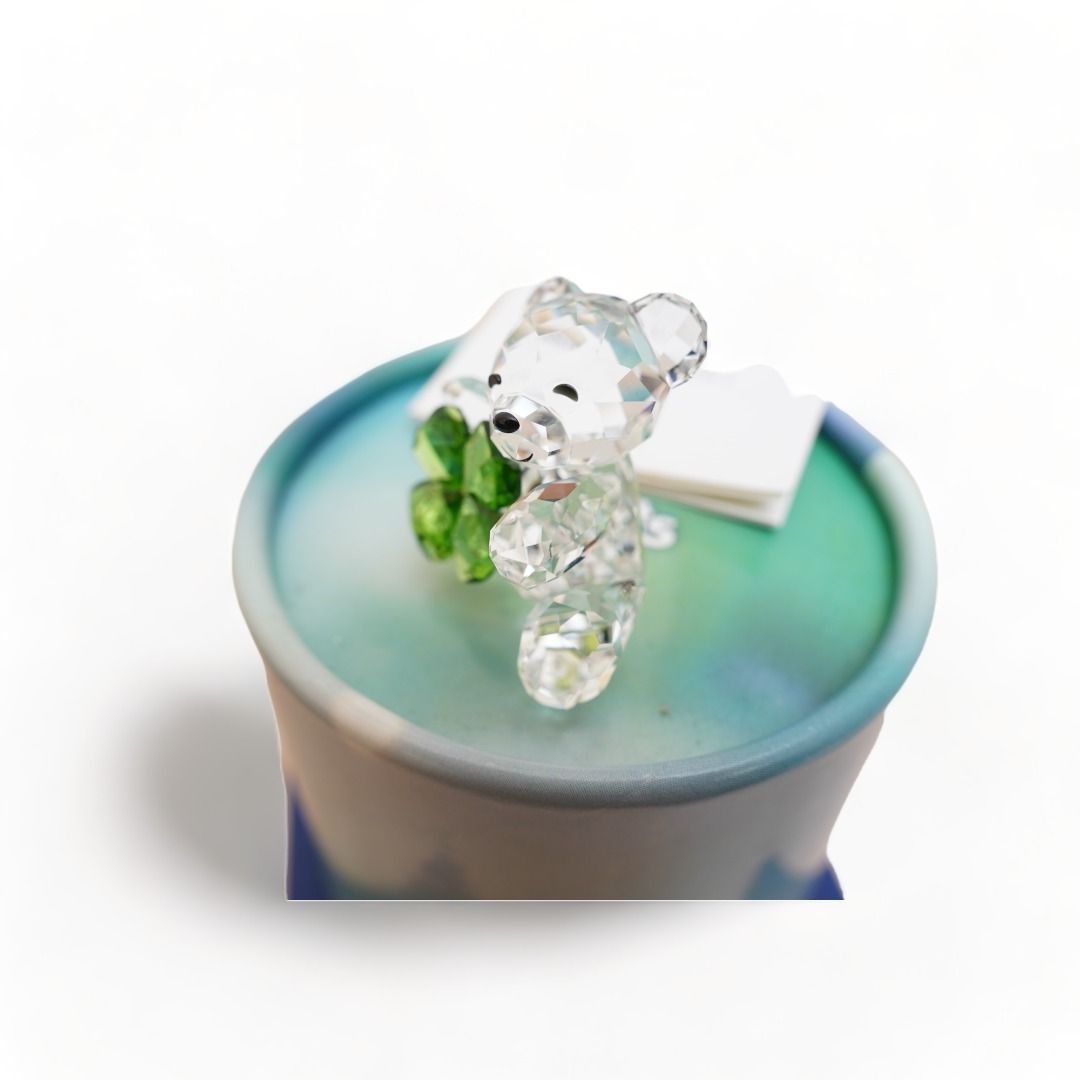 美品 スワロフスキー Kris Bear Good Luck くま クローバー