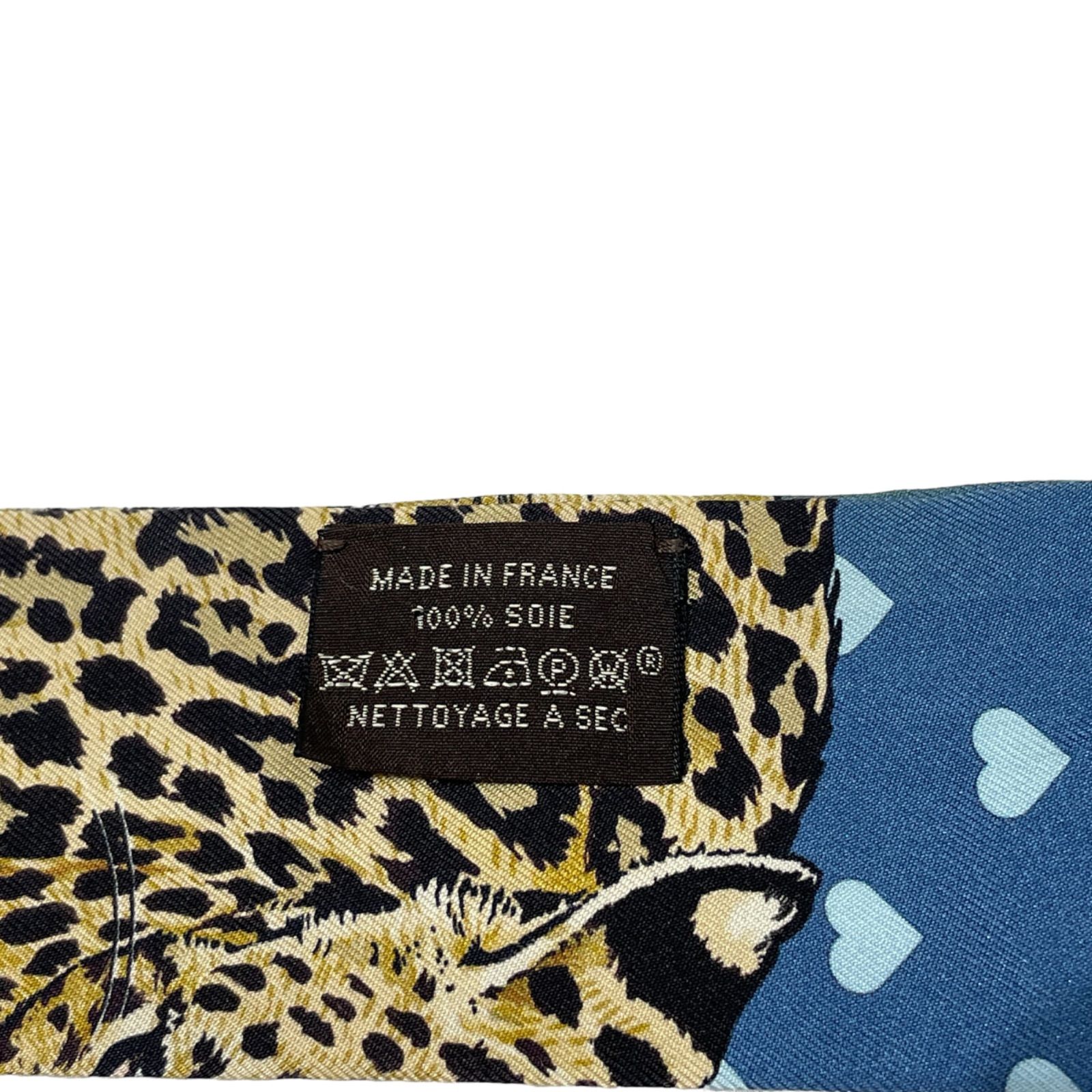 HERMES Twilly JUNGLE LOVE LOVE エルメス ツイリー シルク100