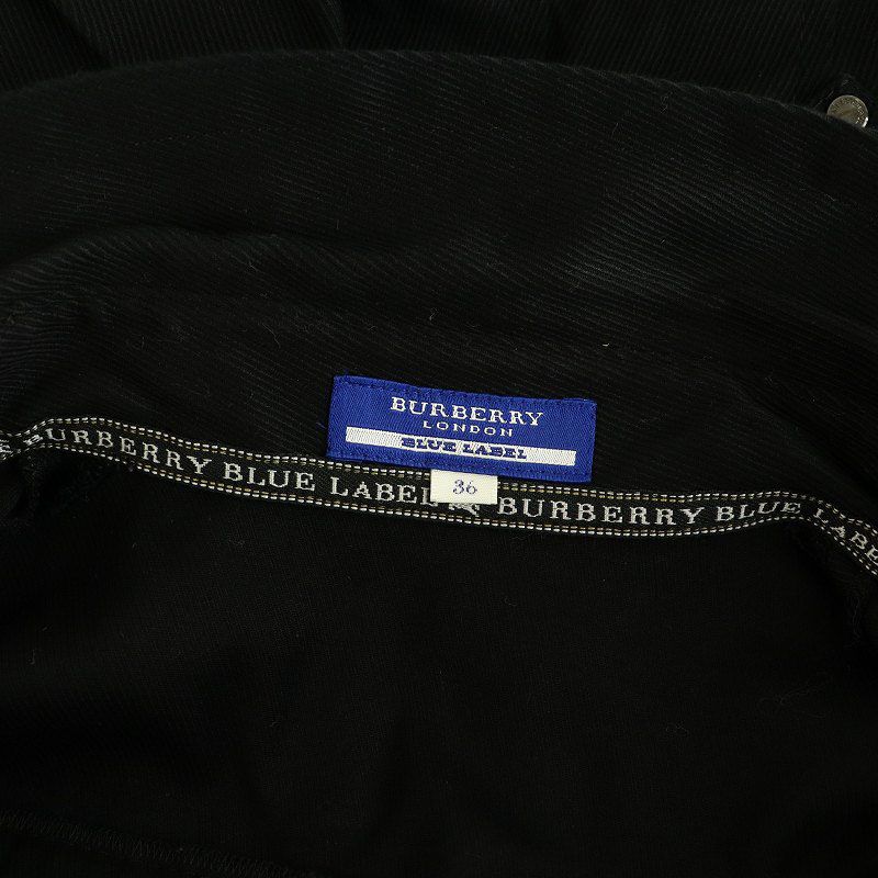 BLUE LABEL バーバリーブルーレーベル プリーツワンピース 黒 38 バーバリーブルーレーベル BURBERRY BLUE LABEL ベルト付き