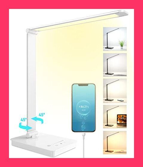 LED デスクライト目に優しい 、HUIJIE 電気スタンド 10W、デュアルU