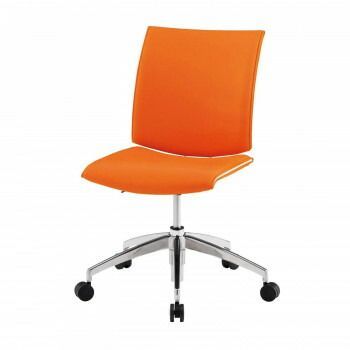 藤沢工業 TOKIO ミーティングチェア FMP-5L-S マンダリンオレンジ レザー