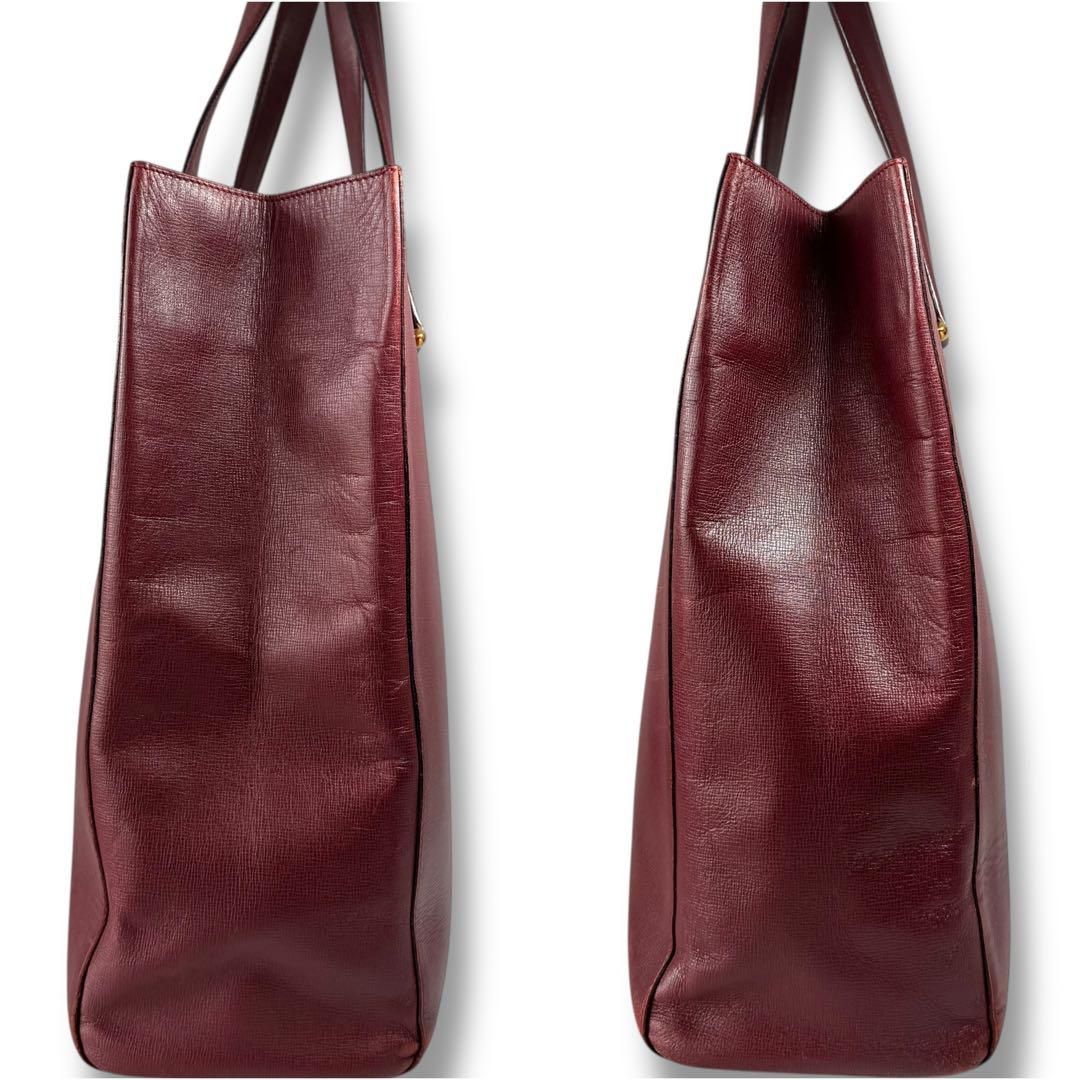 美品 Cartier トートバッグ レザー ボルドー マストライン A4可 良品】Cartier カルティエ マストライン レザー 本革 トート