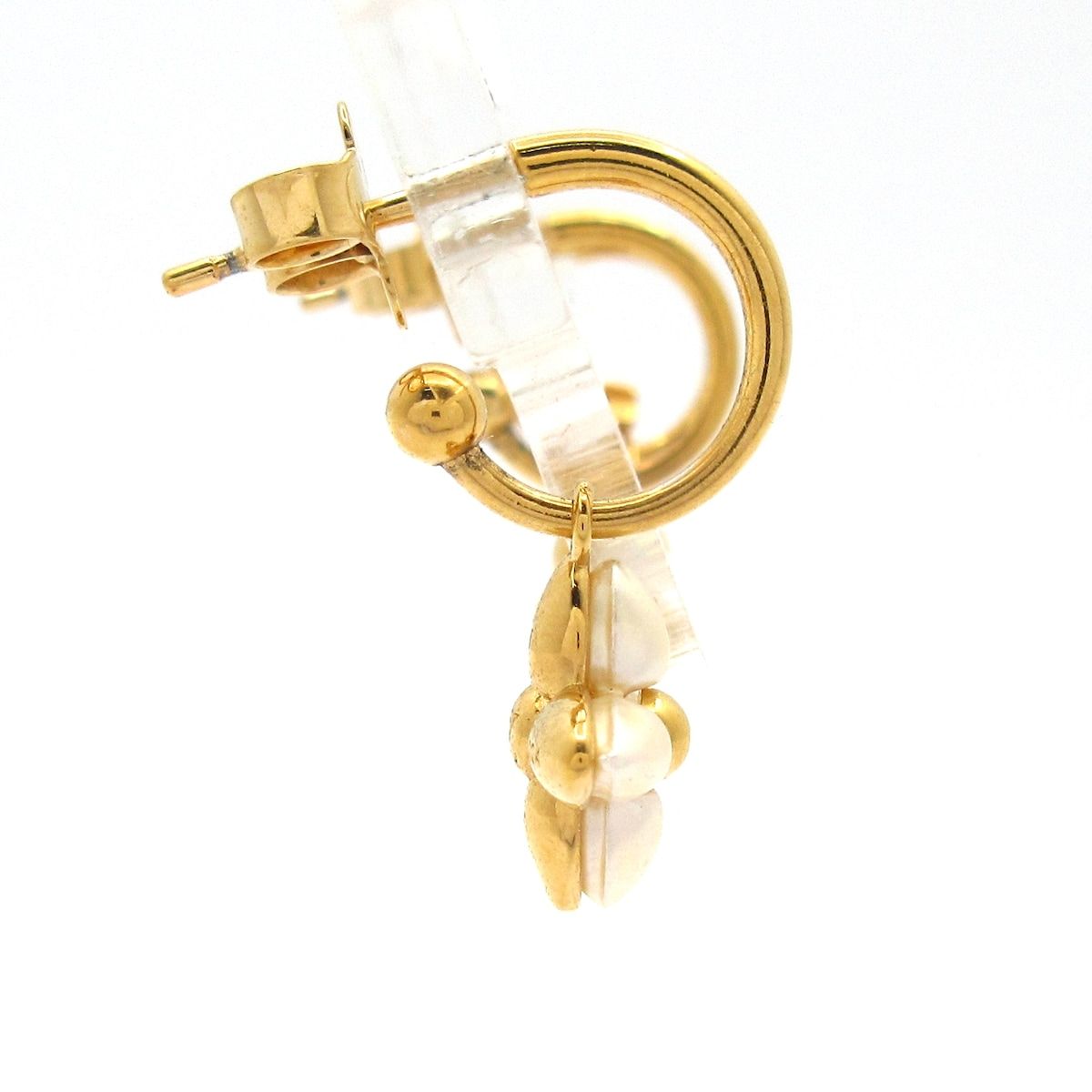 LOUIS VUITTON ルイヴィトン ピアス ピアスLVフローラグラムセット3 M01025 ゴールド×白 3点セット