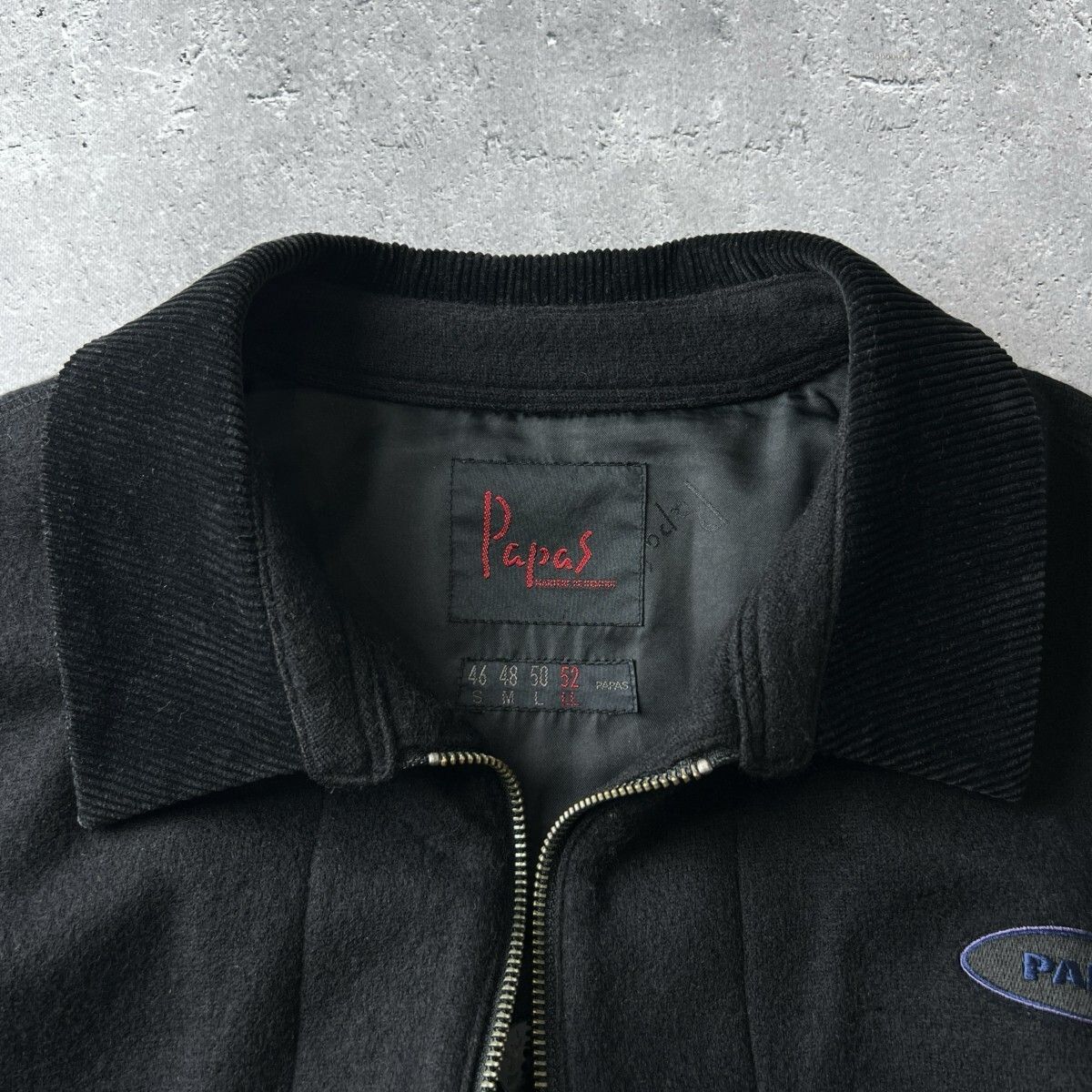 未使用級 PAPAS パパス 上質 柔軟 メルトン コーデュロイ襟 A-2  