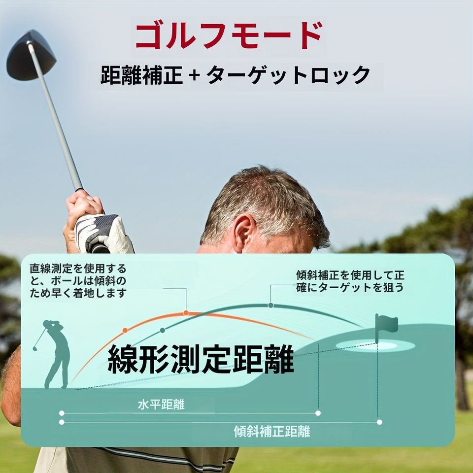 高精度ゴルフレーザー距離計 マグネット搭載