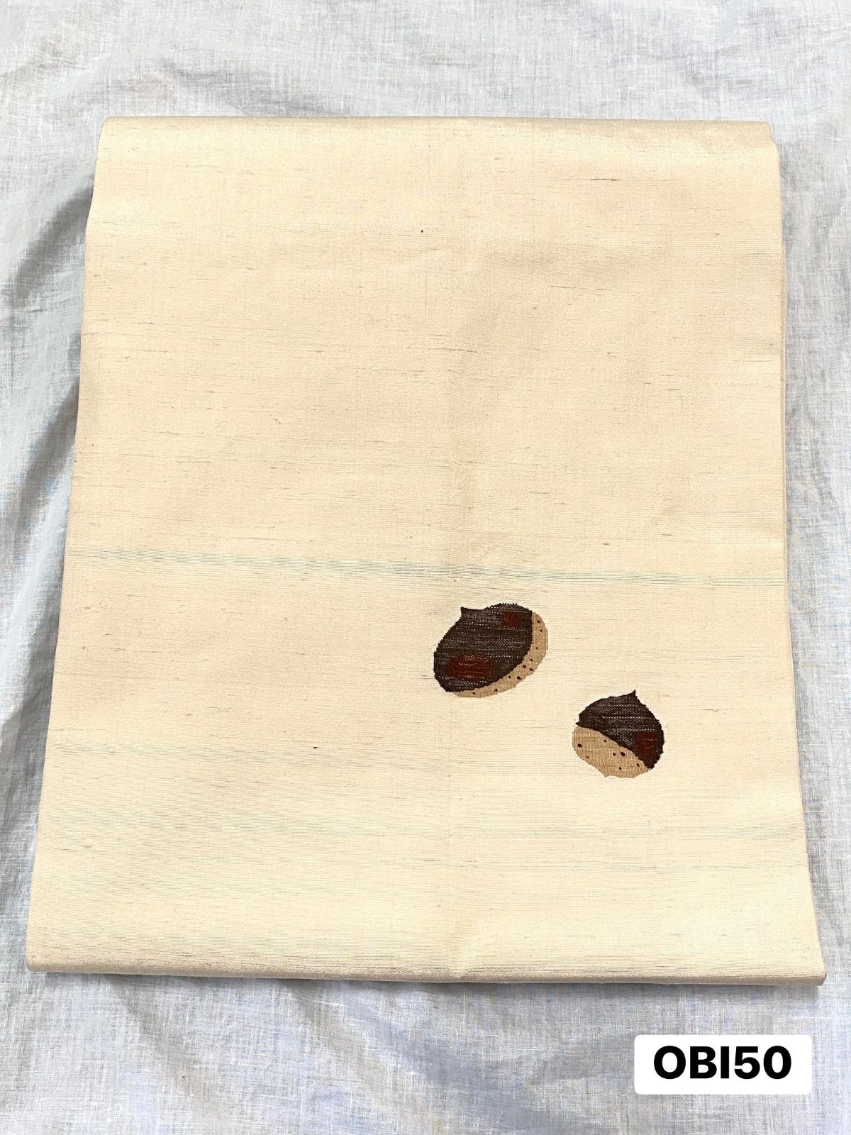 帯 桝屋高尾 名古屋帯 紬 正絹 栗 本染 草木染め 玉ねぎ 玉葱染め 着物 和装 OBI50