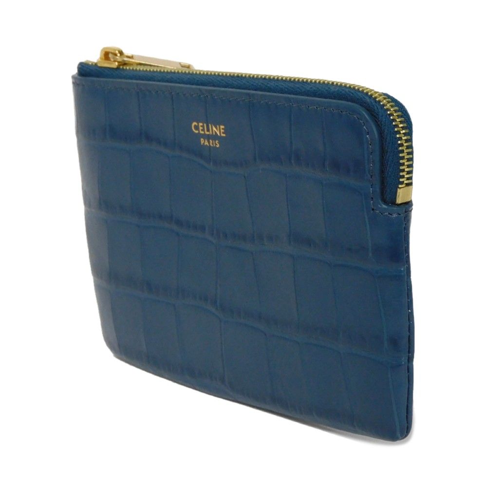 セリーヌ　&カードポーチ CELINE セリーヌ コイン ＆ カード ポーチ クロコ エンボス カーフ