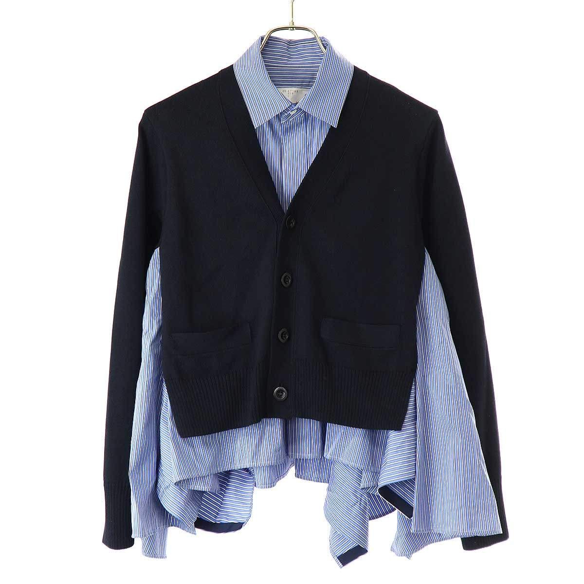 sacai サカイ 25SS Cotton Poplin x Knit Cardigan コットンポプリン
