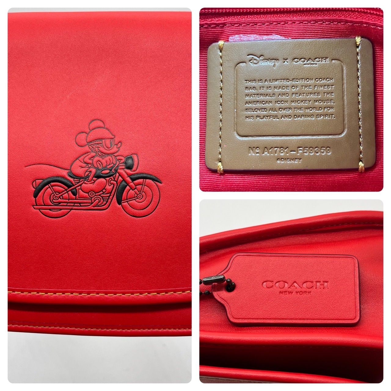 新品未使用<!-利用不可文字-!>COACH ショルダーバッグ ミッキー コラボ