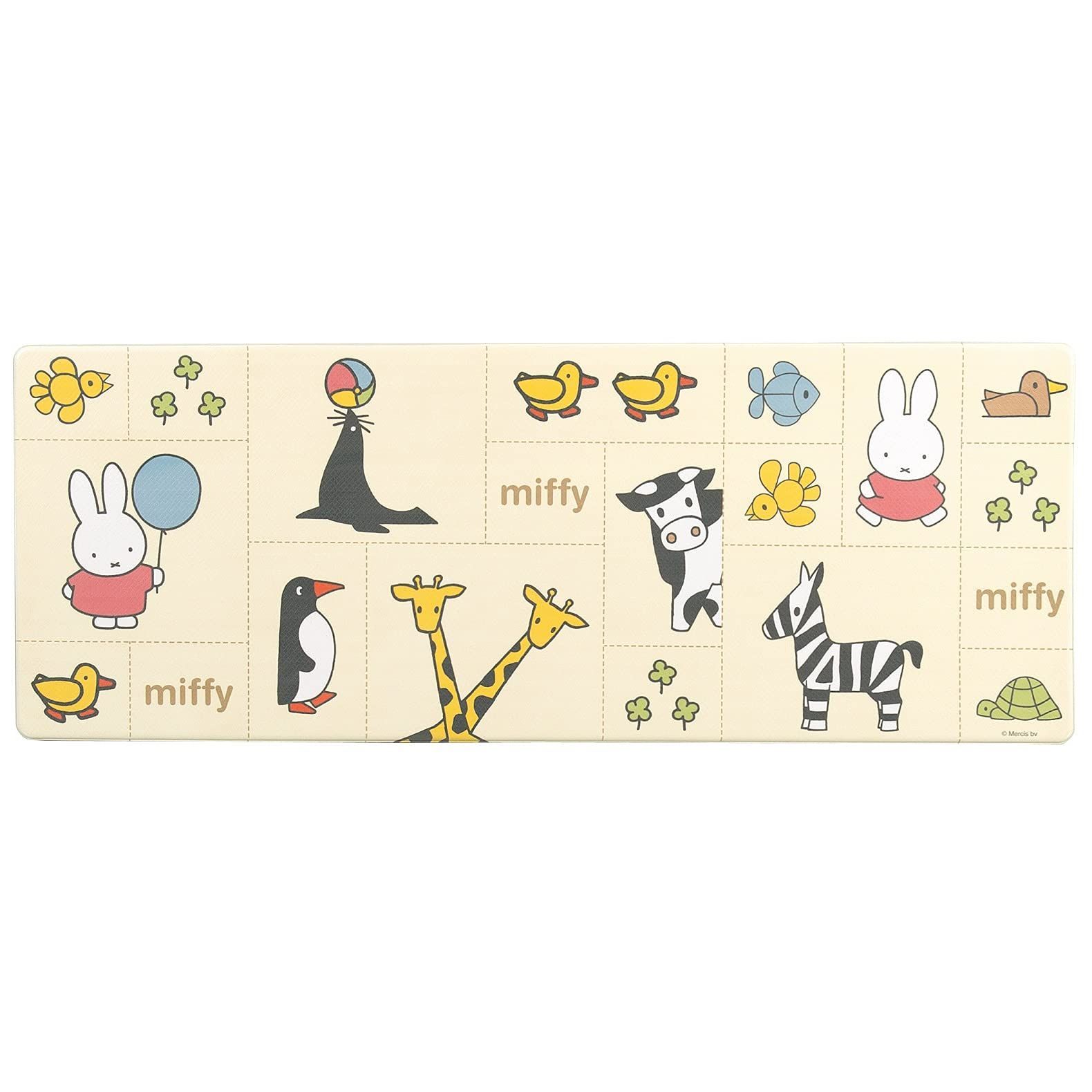 センコー ミッフィー みんななかよし 拭ける PVC キッチンマット 約45× 120cm ベージュ キャラクター miffy アニマル 65796  メルカリ