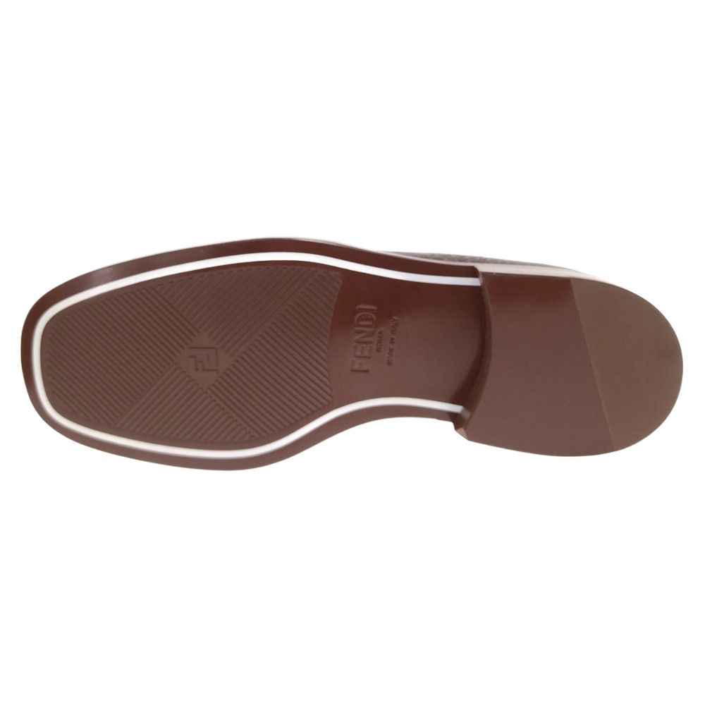 FENDI (フェンディ) FFロゴ金具付き エキゾチックレザー ローファー