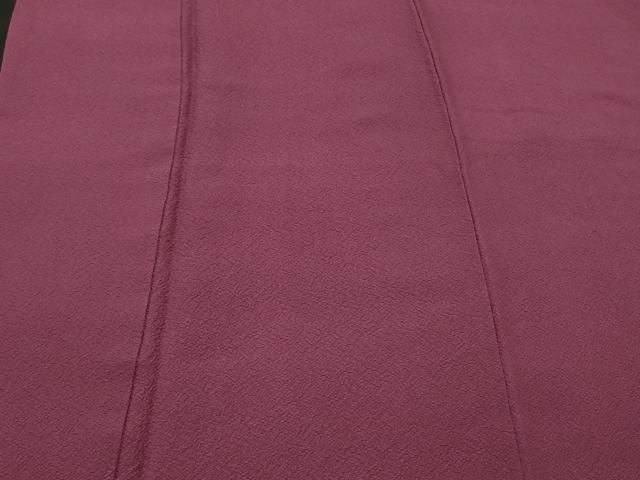 平和屋着物□上質な色無地 暗紅色 鬼しぼ縮緬 正絹 逸品 未