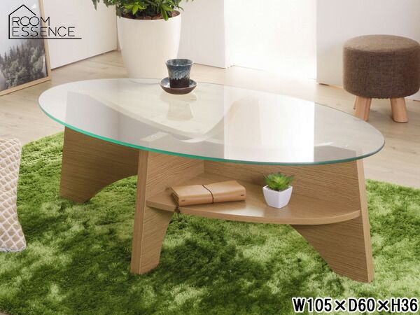 東谷 オーバルテーブル ナチュラル W105×D60×H36 お買い得品 LE-454NA