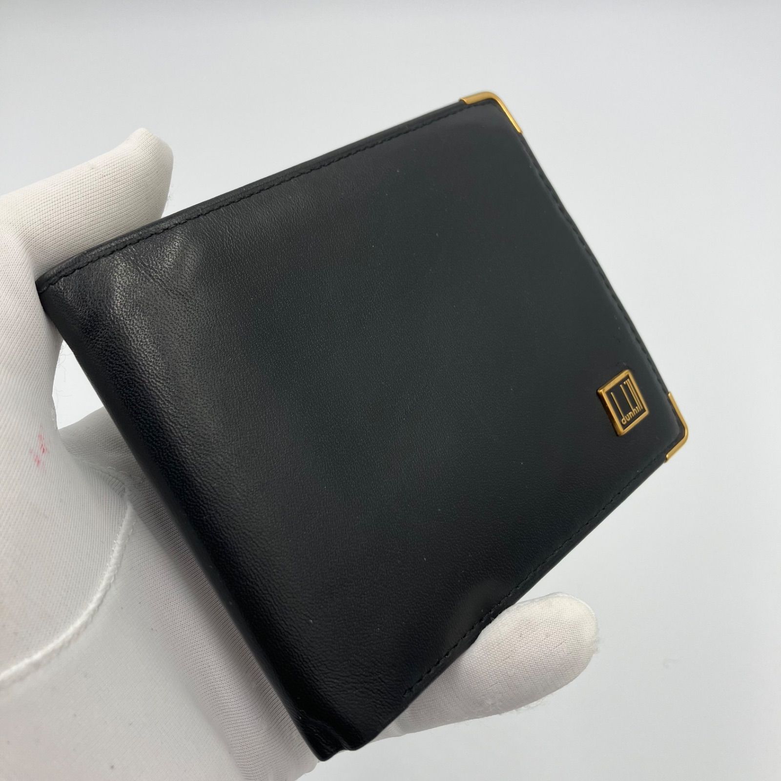 dunhill ダンヒル 二つ折り財布 ブラック - メルカリ