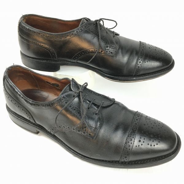 試着交換OK！アレンエドモンズ　AllenEdomonds ビンテージ/Vintage Sanford　キャップトゥ　 ビジネスシューズ〈黒/BLACK/ブラック〉size9.5E　27.0-27.5/メンズ/菅NO.WZG-75 #BUZZBERG