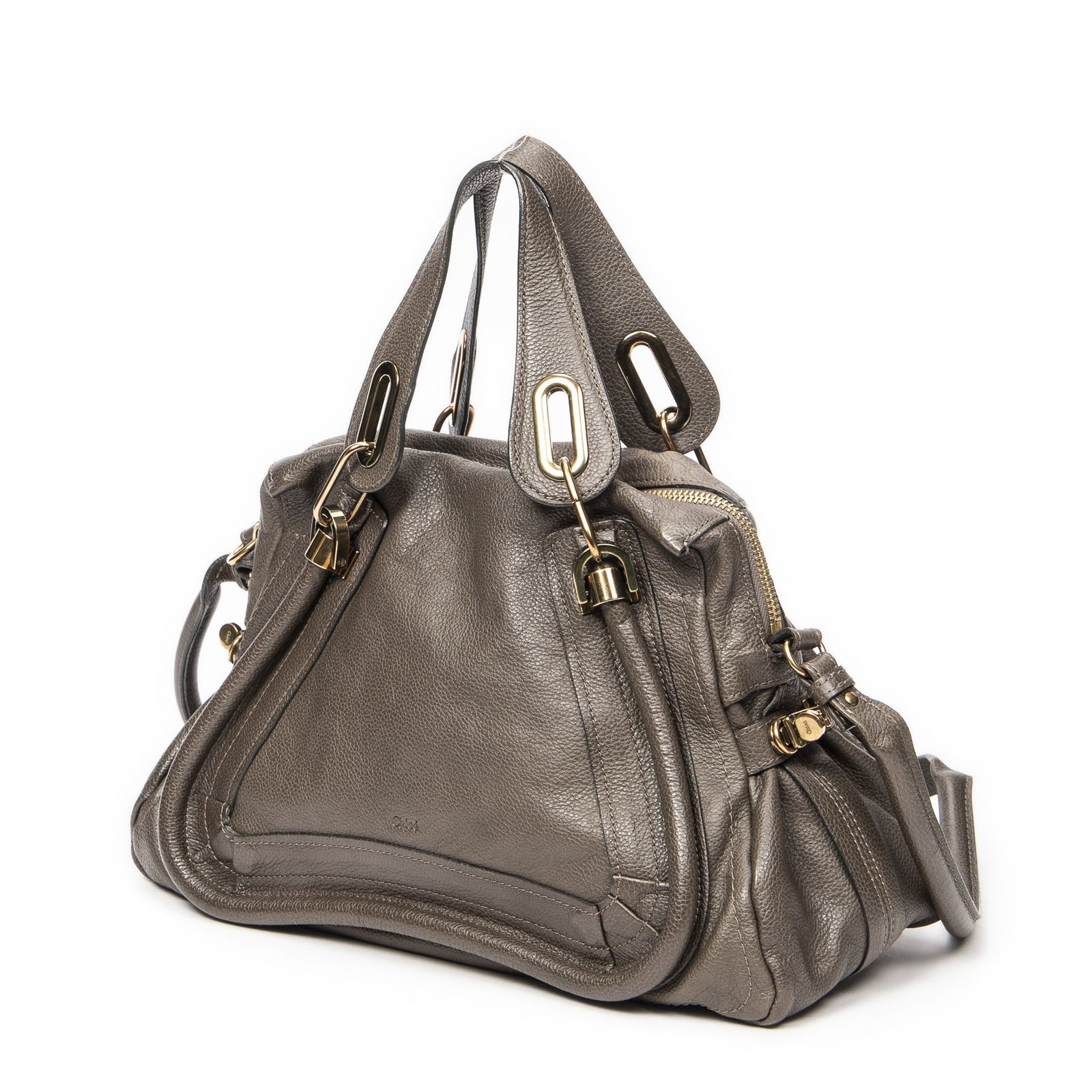 CHLOE クロエミディアムパラティグレーグレインカーフスキンレザーA