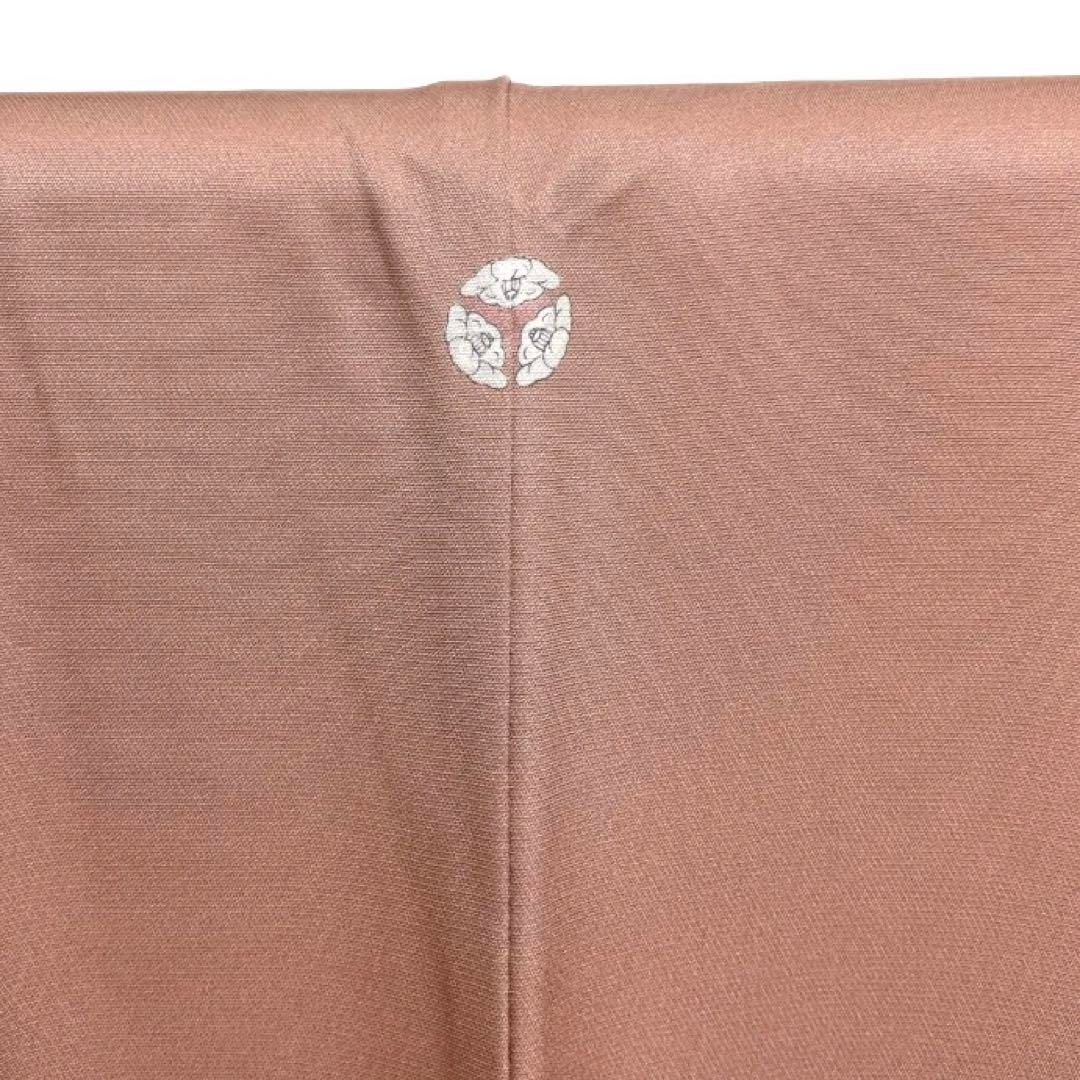 色留袖三つ紋比翼付き金駒刺繍金彩牡丹椿菊着物084a d