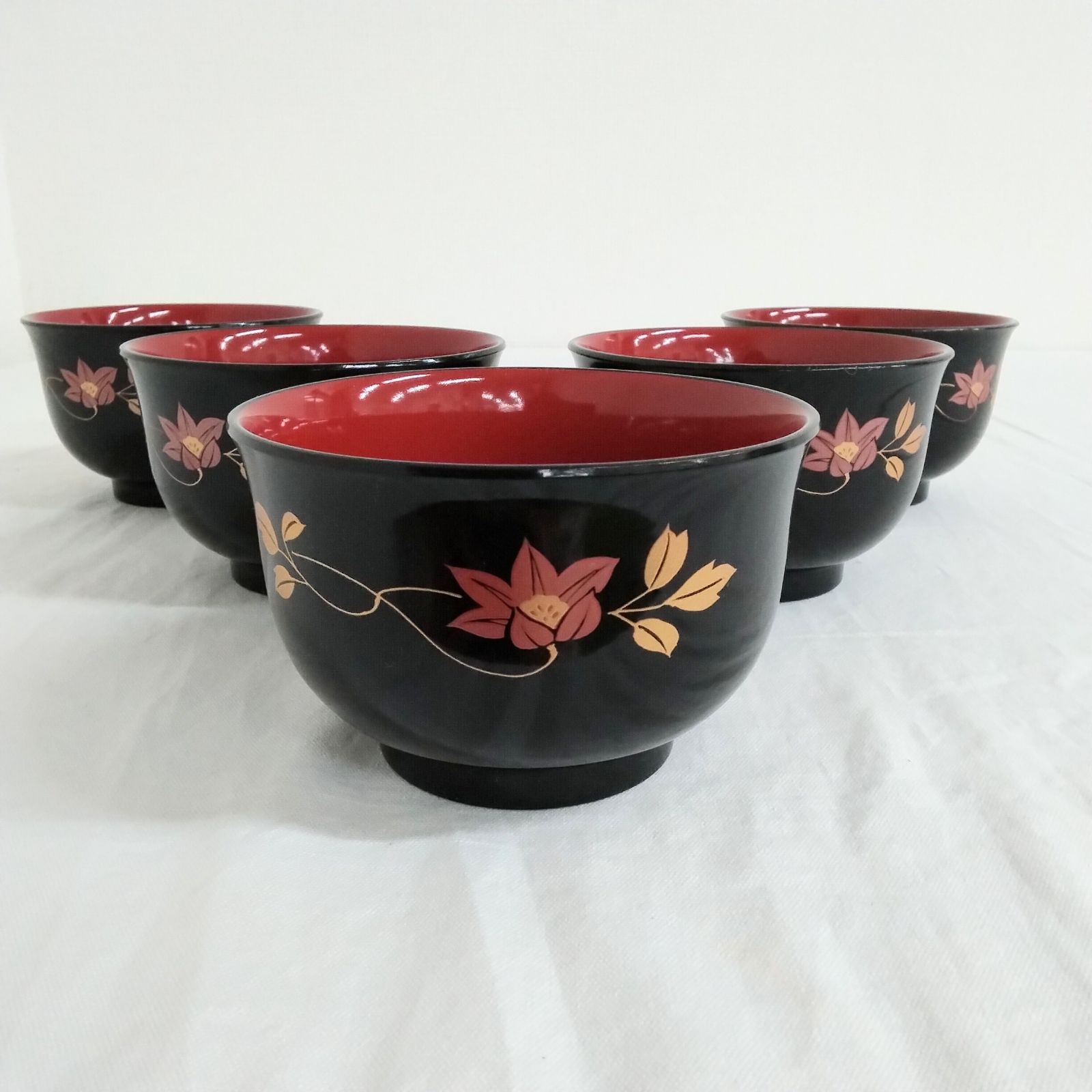 【美品】漆器 椀 2個セット 黒 赤 お椀　汁椀　木製　最上級　漆塗り　会津塗り 3191103701.jpg