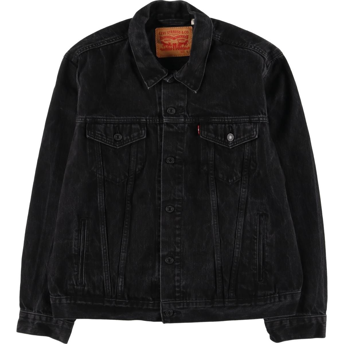 古着 リーバイス Levi s ブラック デニムジャケット Gジャン メンズL相当|eaa543885