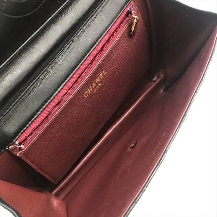 良品 CHANEL シャネル ココマーク マトラッセ ラムスキン プッシュロック チェーン ショルダー バッグ ブラック a2759 良品 CHANEL シャネル ココマーク マトラッセ ラムスキン プッシュ