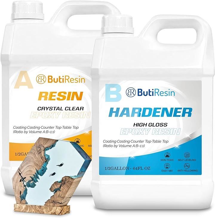 ButiResin エポキシ樹脂 二液性レジン液 4.3kg エポキシレジン 2液性レジン液 ハードタイプ 各種DIY用 1 Gallon