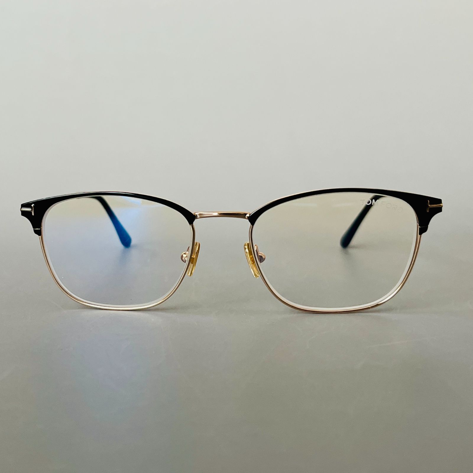 【大人気通販】メガネ トムフォード ハーフリム べっ甲柄 ゴールド 金 メタル 眼鏡 めがね サングラス/メガネ