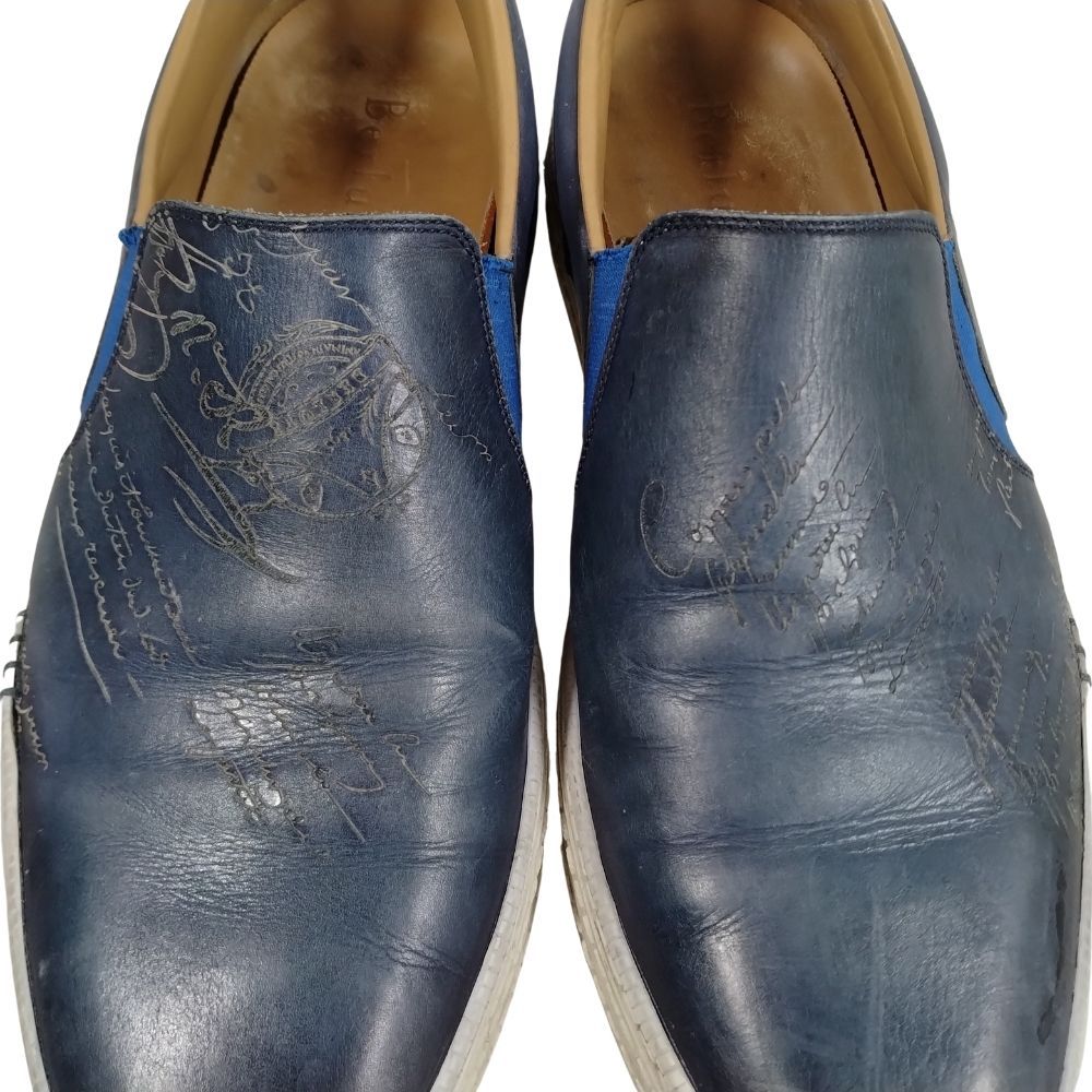 BERLUTI ベルルッティ カリグラフィ スリッポン ネイビー サイズ9 正規品 / 34466 - メルカリ