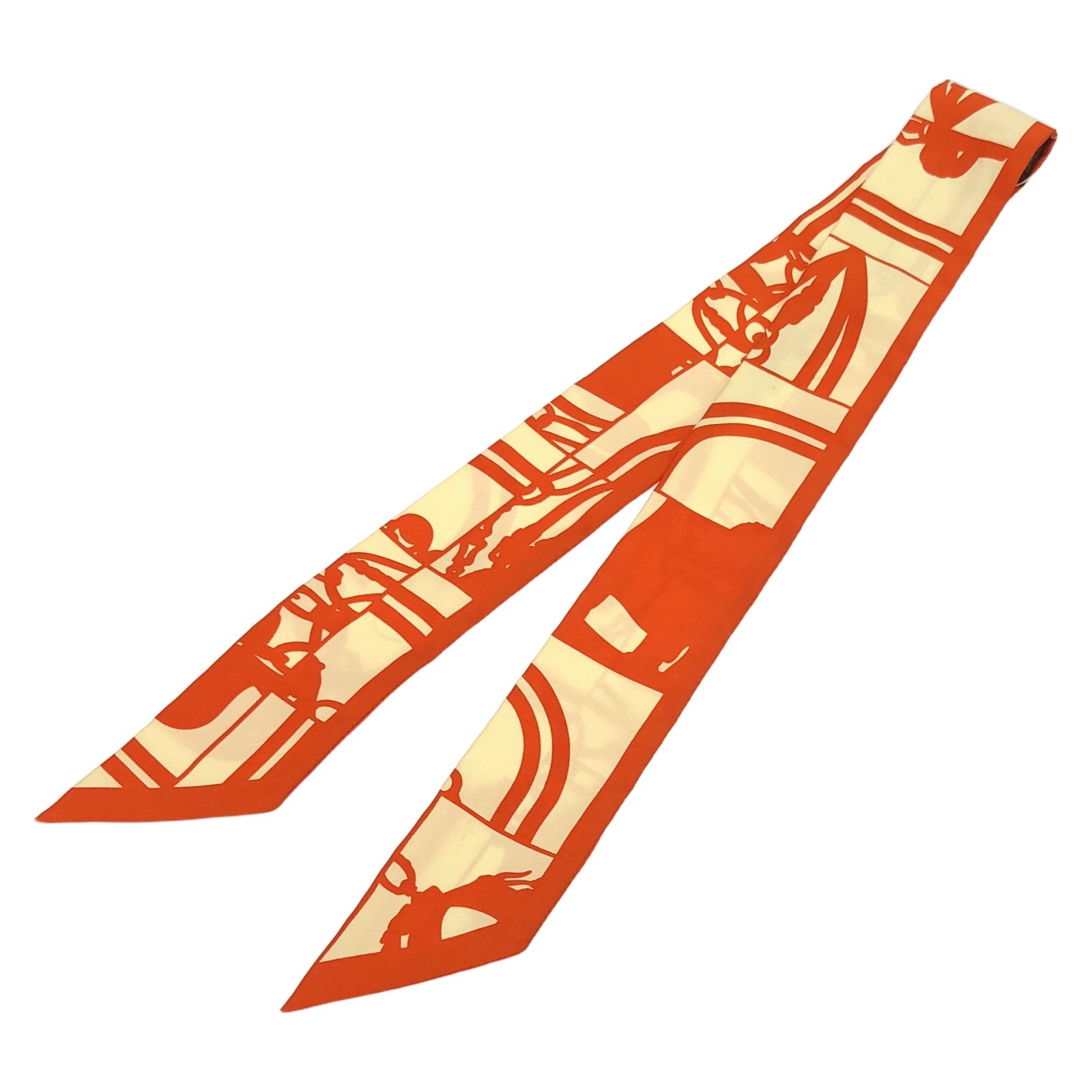 エルメス HERMES スカーフ トゥイリー オレンジ シルク トゥイリー レディース Used B