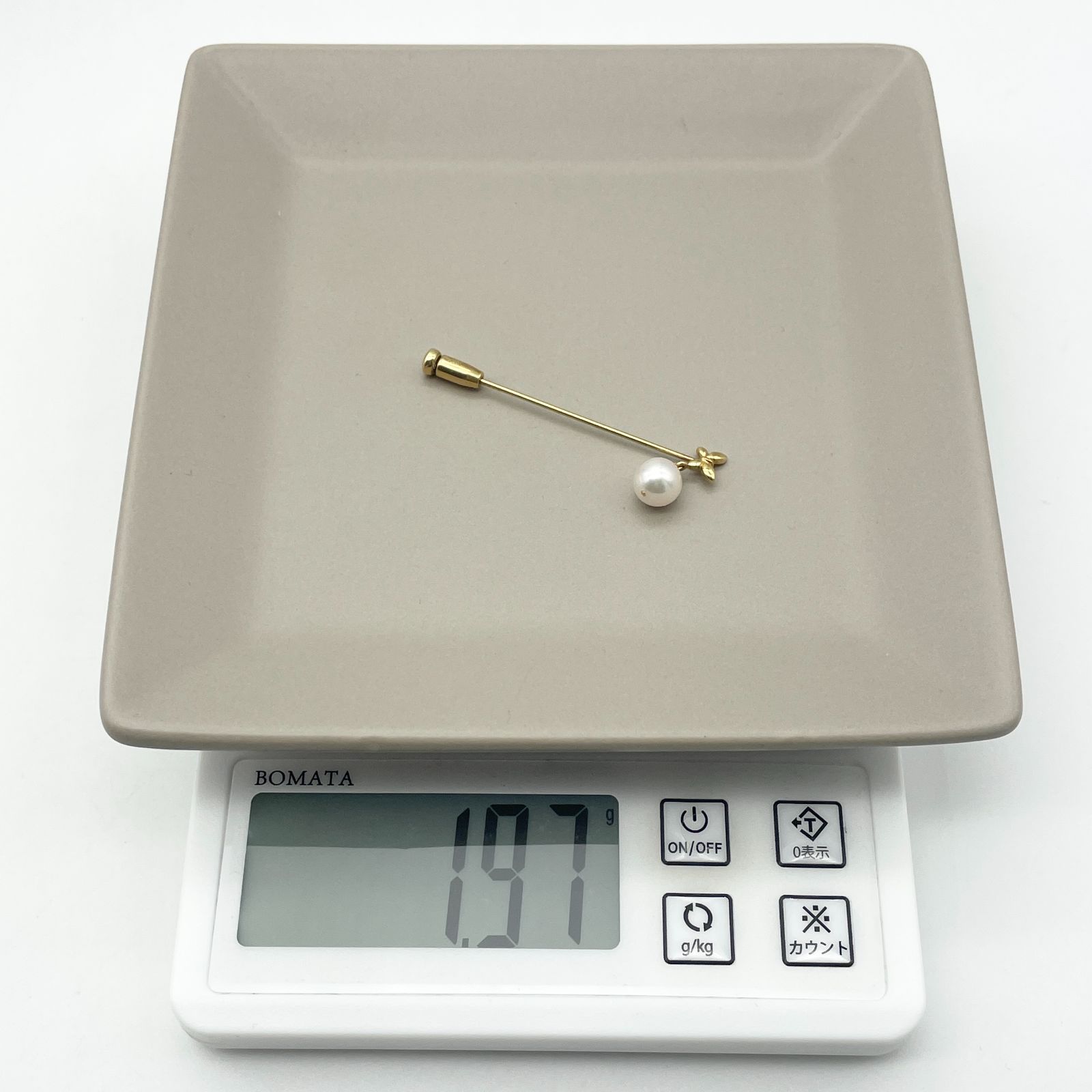 田崎真珠◎あこやパールプローチ◎パールアクセサリー 美品 田崎真珠 蝶々 ピンブローチ K18 パール アコヤ/24-4246/24-4246