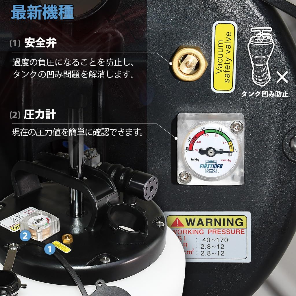 良匠 15Lオイルチェンジャー エアー手動兼用 ポンプ 液体交換 抜き取り 安全弁 オイルホース付