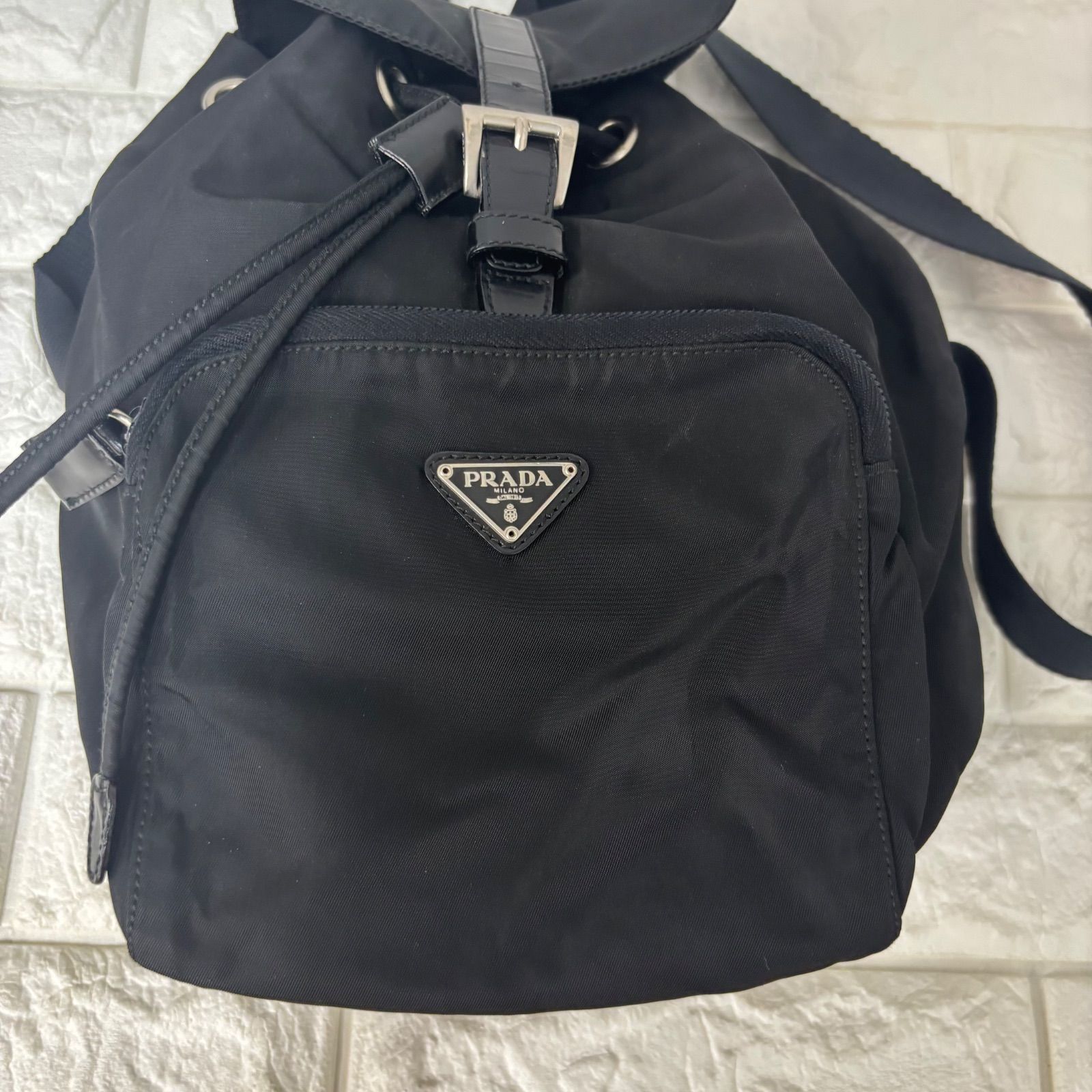 s)PRADA プラダ ミニリュック バックパック ナイロン 三角ロゴ