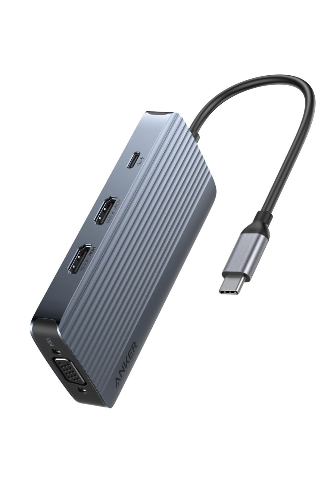 Anker USB-C ハブ 8-in-1 Triple Display 100W USB PD対応 4K HDMIポート1080p VGAポート 5Gbps 高速データ転送 USB-Cポート USB-Aポート 搭載 Macbook Pro|Air|De