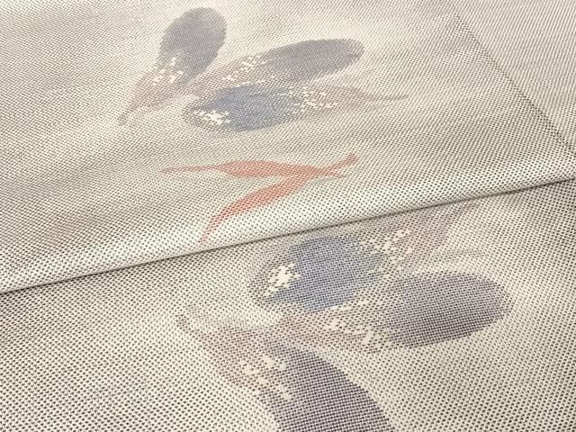 平和屋着物○本場大島紬 白大島 9マルキ 成り物 茄子 唐辛子 正絹