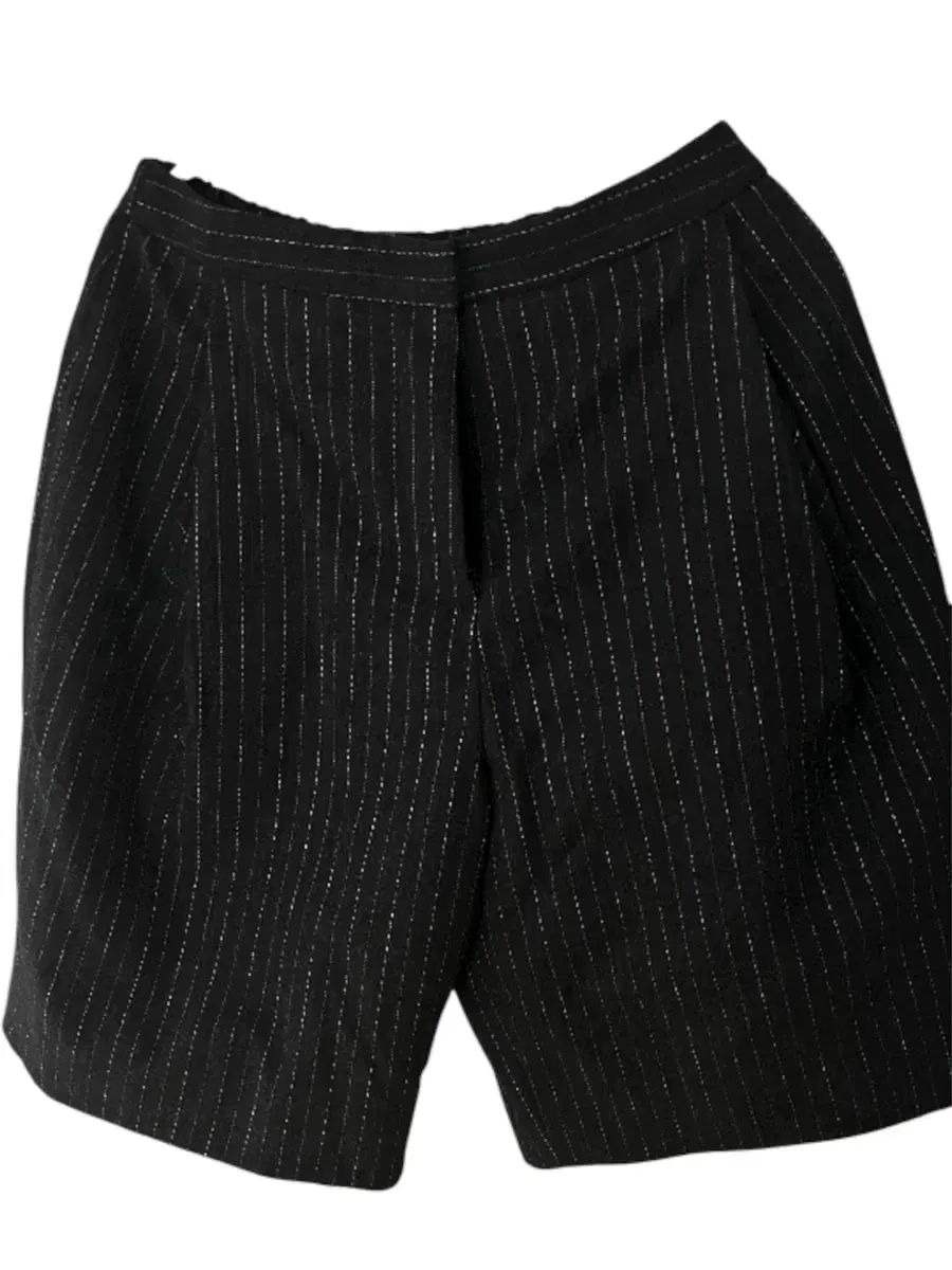 AMOMENTO アモーメント ウール ストライプ ガーソン ショートパンツ DECORATOM_COM_BR