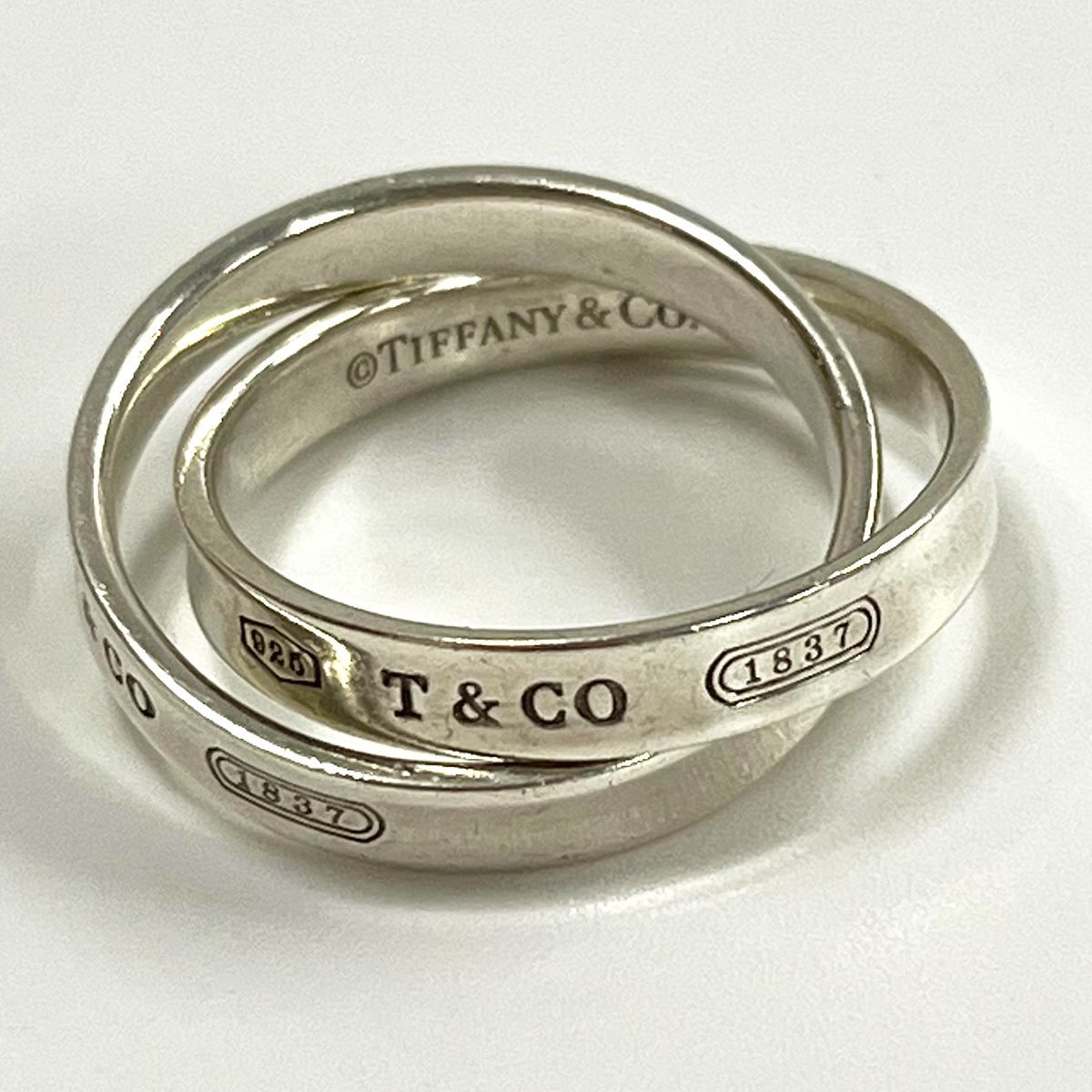 ティファニーインターロッキング1837二連リング　シルバーTiffany &Co ティファニー 1837 インターロッキング サークル リング 指輪