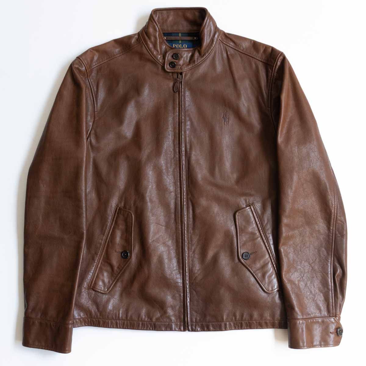 LAUREN RALPH LAUREN レザージャケット 90s Ralph Lauren レザー ジャケット スウィングトップ XL