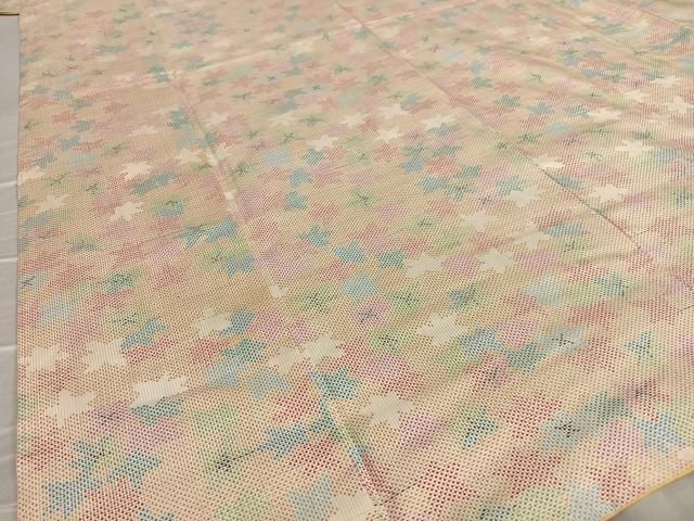 平和屋着物○本場大島紬 一元絣 舞花文 正絹 逸品 未使用 AAAV7554zg