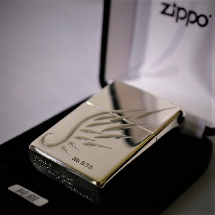 純銀ZIPPO V-WING スターリングシルバー ジッポ ライター ナンバー入り 
