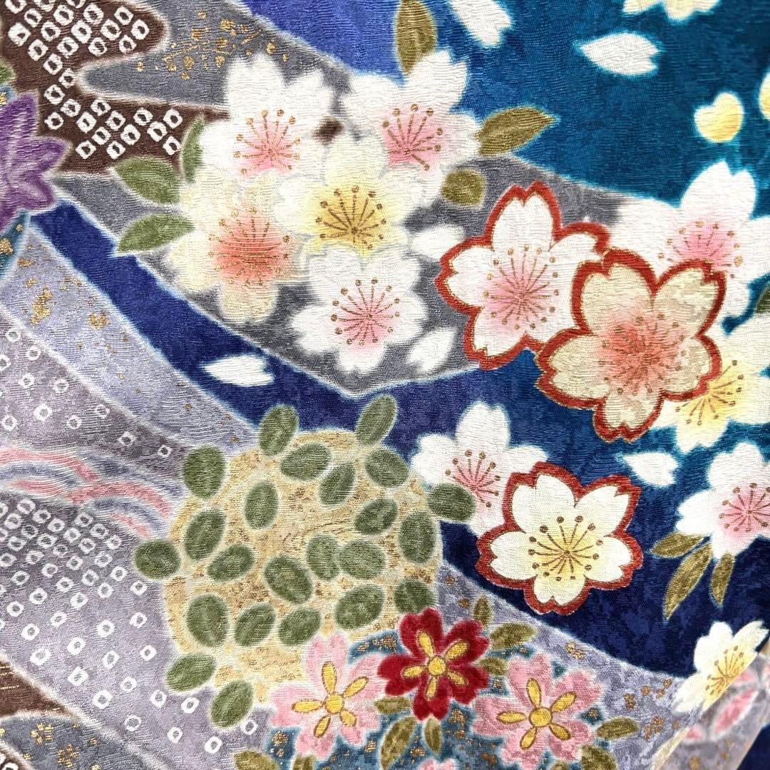 振袖 花紋 金彩 鞠 桜 萩 ヱ霞 七宝 熨斗 成人式 着物 101b d - メルカリ