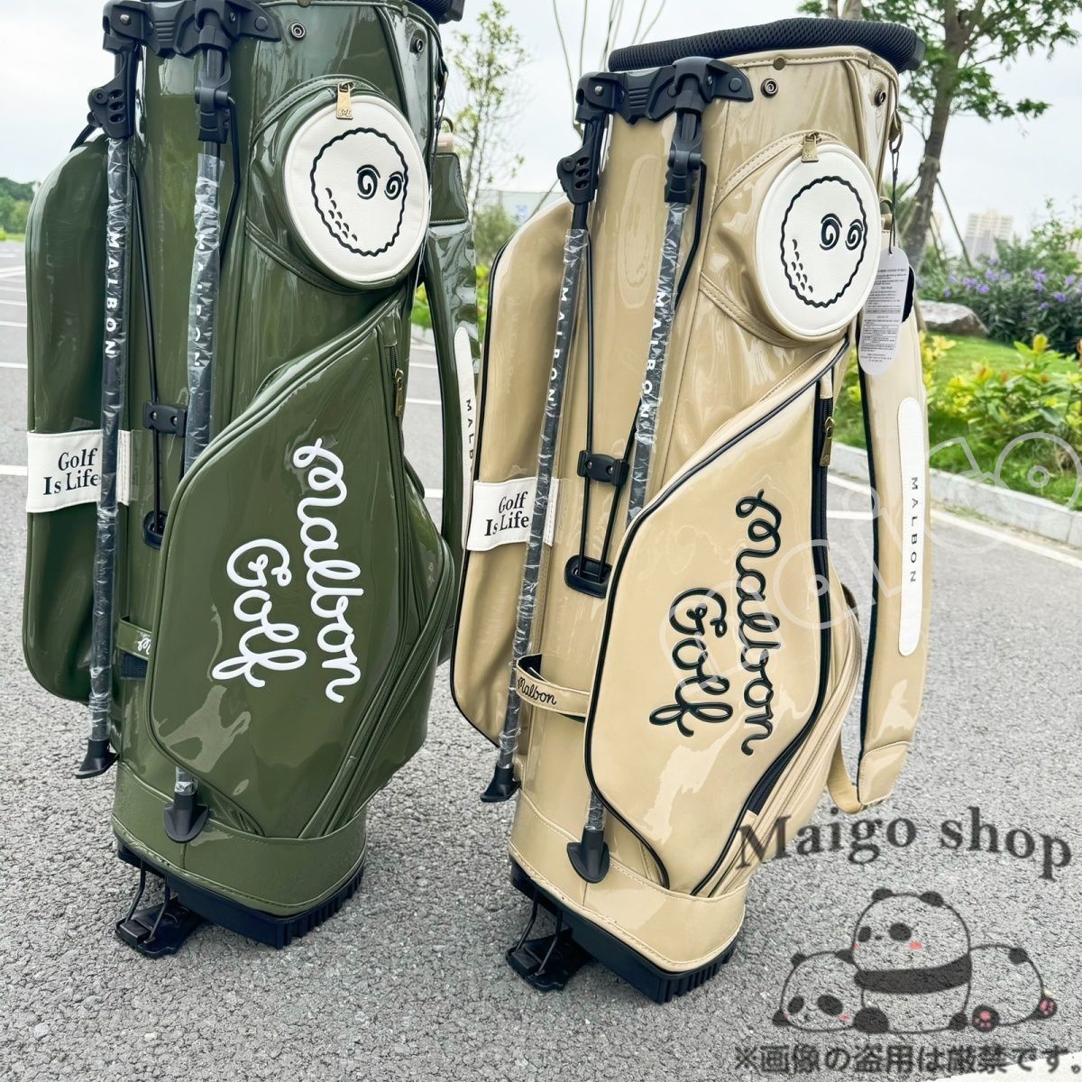 人気商品 malbon golf マルボン ゴルフ キャディバッグ ゴルフバッグ 自立型 スタンド式 軽量 防水 耐摩耗性 エナメル グリーン  カーキ色 - メルカリ